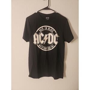 AC/DC Back In Black Graphic Print Short Sleeve T-Shirt Size S NEW